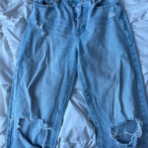PacSun Light Blue Distressed Straight Leg Jeans